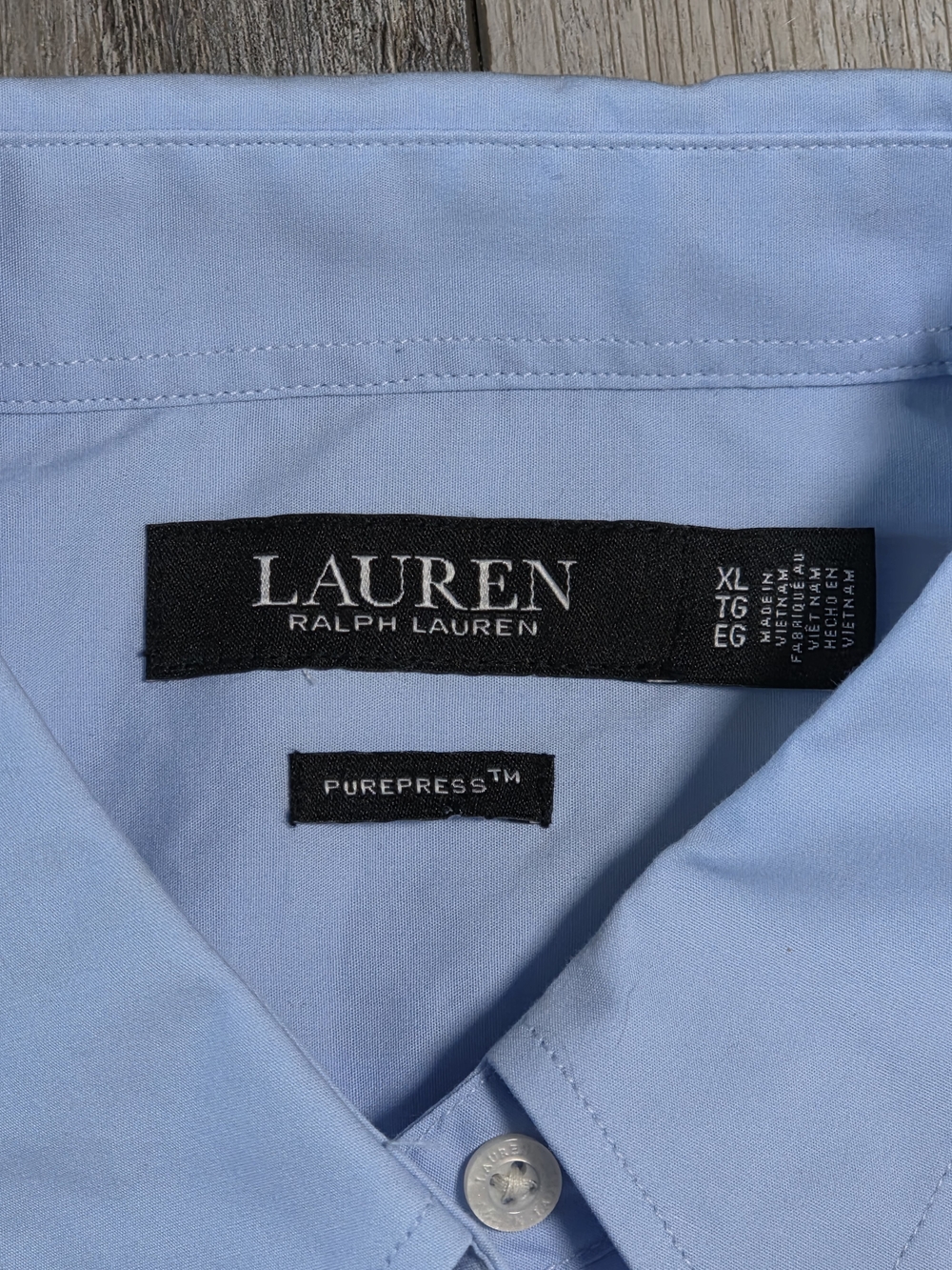 Lauren Ralph Lauren Womens Purepress Monogram Button-up Poplin Dress Shirt Sz XL - Picture 2 of 8